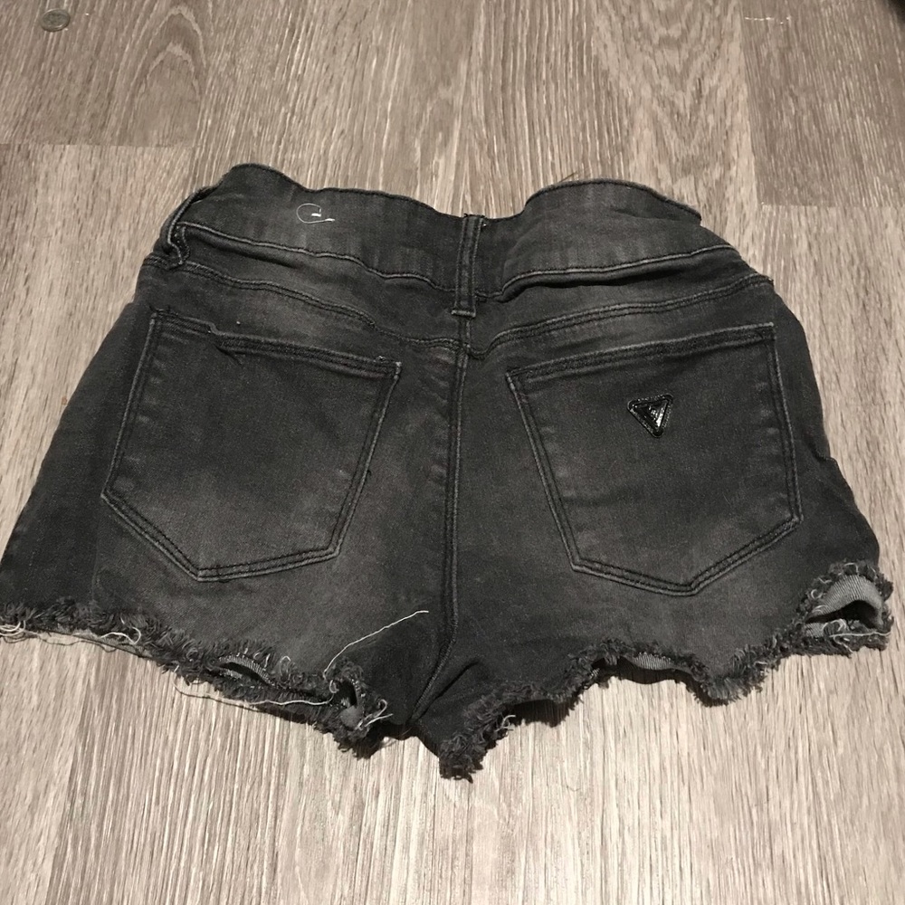 24 Black Distressed Guess Shorts